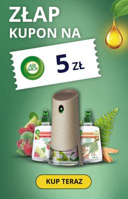 Air Wick - gazetka promocyjna Złap kupon na 5zł z Air Wick od czwartku 01.02 do czwartku 29.02