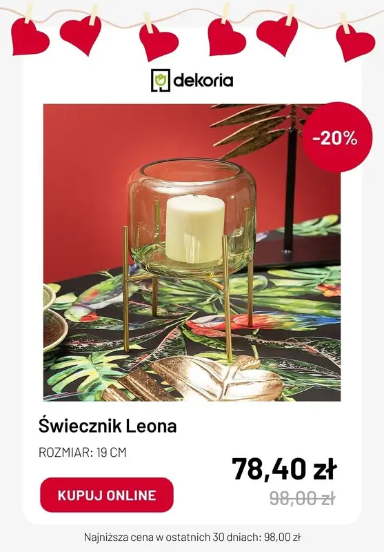 Dekoria - gazetka promocyjna Dekoracje na WALENTYNKI w super cenach od środy 07.02  - strona 5