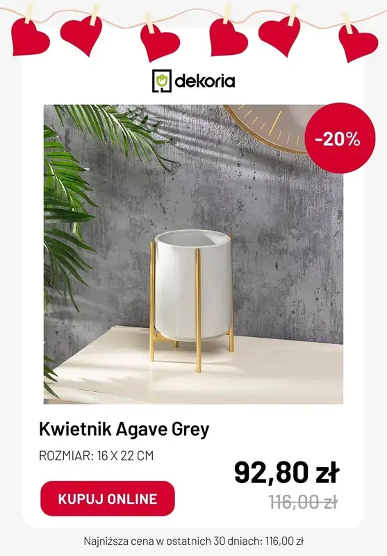 Dekoria - gazetka promocyjna Dekoracje na WALENTYNKI w super cenach od środy 07.02  - strona 7