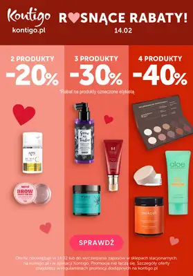 Kontigo - gazetka promocyjna Rosnące rabaty na walentynki od poniedziałku 12.02 do środy 14.02 Kontigo - gazetka promocyjna Rosnące rabaty na walentynki od poniedziałku 12.02 do środy 14.02
