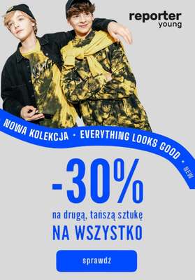 Reporter Young - gazetka promocyjna -30% na drugą, tańszą sztukę od wtorku 13.02 do środy 21.02
