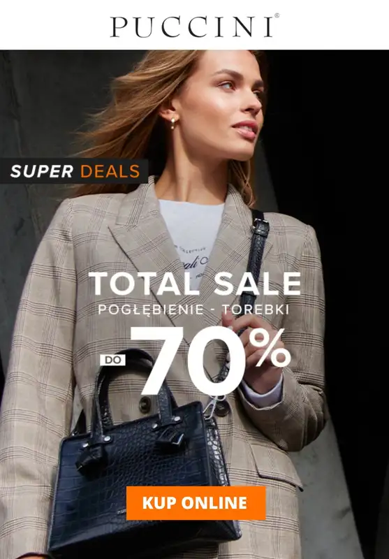 Puccini - gazetka promocyjna Do -70% TOTAL SALE: Torebki damskie od wtorku 20.02 do środy 28.02