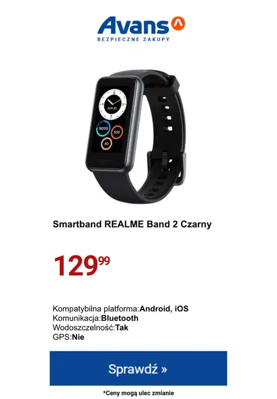 Avans - gazetka promocyjna Smartwatche i smartbandy w SUPER cenach! od czwartku 22.02 do poniedziałku 26.02 - strona 9