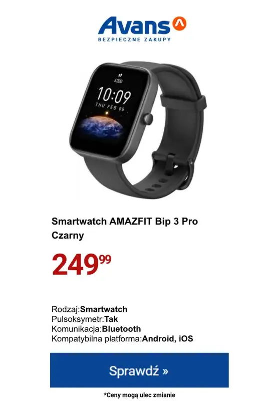 Avans - gazetka promocyjna Smartwatche i smartbandy w SUPER cenach! od czwartku 22.02 do poniedziałku 26.02 - strona 3