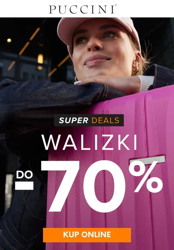Puccini - gazetka promocyjna Do -70% TOTAL SALE: Walizki od piątku 23.02 do czwartku 29.02