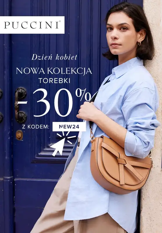 Puccini - gazetka promocyjna -30% nowa kolekcja torebek od środy 06.03 do niedzieli 10.03