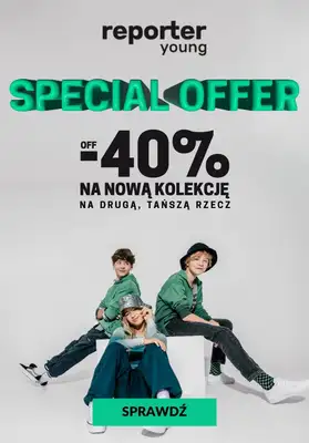 Reporter Young - gazetka promocyjna -40% na drugą rzecz z nowej kolekcji od czwartku 07.03 do poniedziałku 11.03