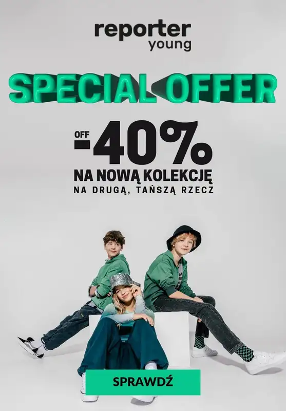 Reporter Young - gazetka promocyjna -40% na drugą rzecz z nowej kolekcji od czwartku 07.03 do poniedziałku 11.03