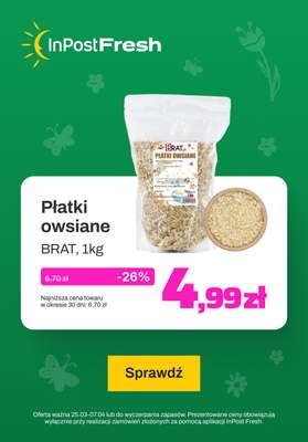 InPost Fresh - zakupy online - gazetka promocyjna Płatki owsiane od środy 27.03 do niedzieli 07.04
