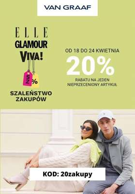 Van Graaf - gazetka promocyjna -20% na nieprzeceniony produkt od czwartku 18.04 do środy 24.04