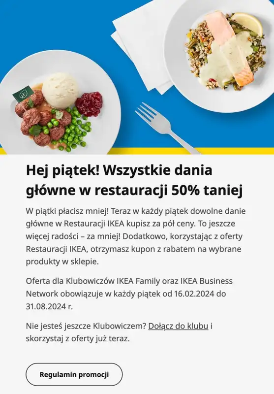 IKEA - gazetka promocyjna -50% na dania główne w restauracji od czwartku 23.05  - strona 2