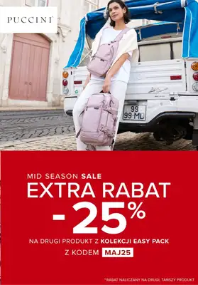 Długi weekend - gazetka promocyjna Puccini | Extra -25% na drugi produkt z kolekcji EASY PACK od poniedziałku 27.05 do niedzieli 02.06 Długi weekend - gazetka promocyjna Puccini | Extra -25% na drugi produkt z kolekcji EASY PACK od poniedziałku 27.05 do niedzieli 02.06