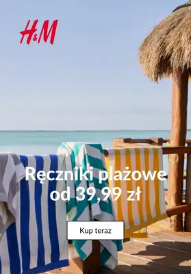 Długi weekend - gazetka promocyjna H&M | Ręczniki plażowe od 39,99 zł od poniedziałku 27.05 do niedzieli 02.06