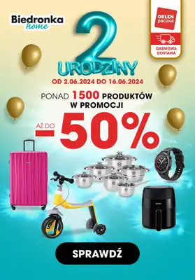 Biedronka Home - gazetka promocyjna Drugie urodziny Biedronka Home! od poniedziałku 10.06 do niedzieli 16.06