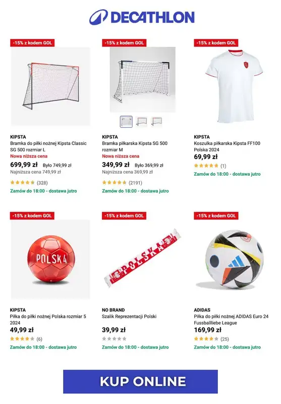 2024 EURO - gazetka promocyjna Decathlon | -15% na wybraną ofertę PIŁKARSKĄ od czwartku 20.06 do wtorku 25.06 - strona 2