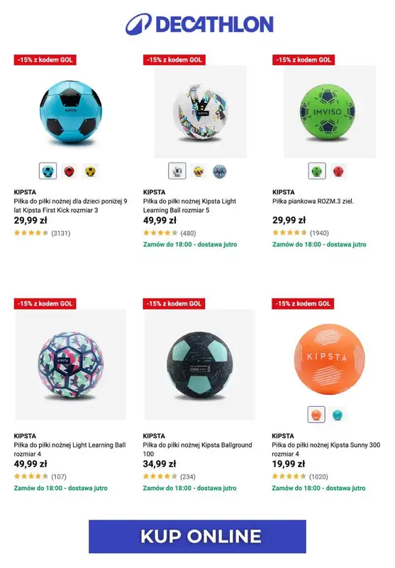 2024 EURO - gazetka promocyjna Decathlon | -15% na wybraną ofertę PIŁKARSKĄ od czwartku 20.06 do wtorku 25.06 - strona 3