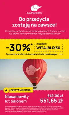 Super Prezenty - gazetka promocyjna Oferta od środy 10.07 do wtorku 23.07 Super Prezenty - gazetka promocyjna Oferta od środy 10.07 do wtorku 23.07