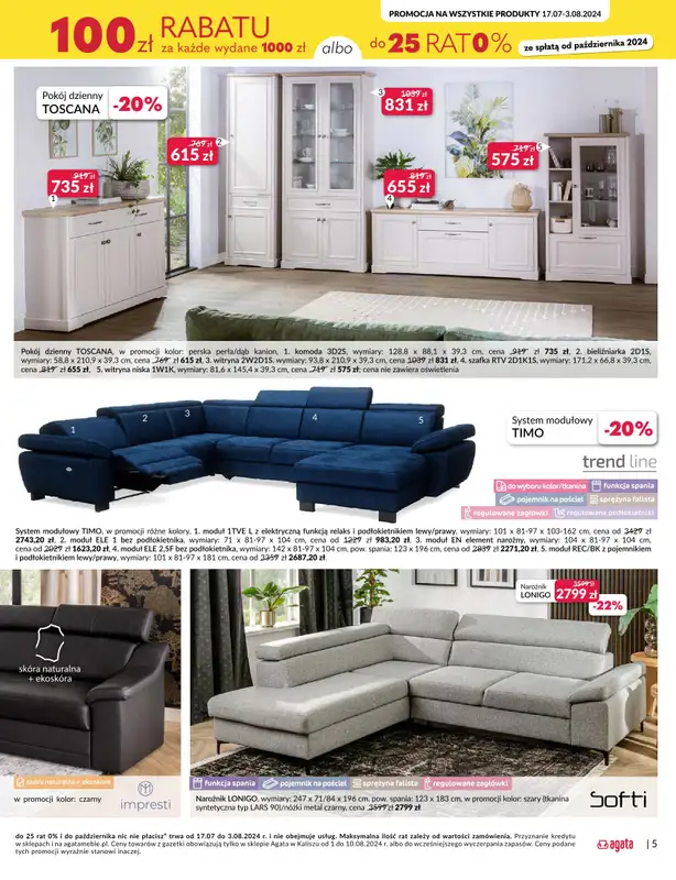 Salony Agata - gazetka promocyjna KALISZ: SALON AGATA OTWIERA SIĘ NA NOWO! Już 01.08.24! od czwartku 01.08 do soboty 10.08 - strona 5