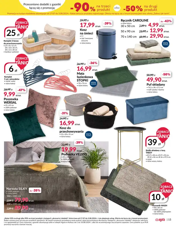 Salony Agata - gazetka promocyjna KALISZ: SALON AGATA OTWIERA SIĘ NA NOWO! Już 01.08.24! od czwartku 01.08 do soboty 10.08 - strona 15