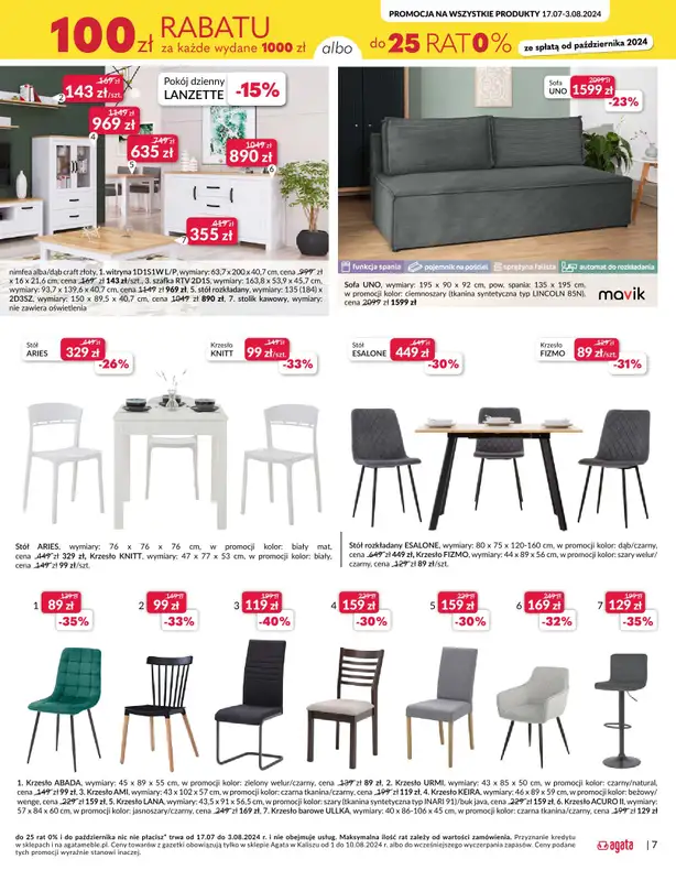 Salony Agata - gazetka promocyjna KALISZ: SALON AGATA OTWIERA SIĘ NA NOWO! Już 01.08.24! od czwartku 01.08 do soboty 10.08 - strona 7