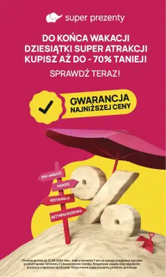 Super Prezenty - gazetka promocyjna Gazetka od wtorku 30.07 do poniedziałku 19.08 Super Prezenty - gazetka promocyjna Gazetka od wtorku 30.07 do poniedziałku 19.08