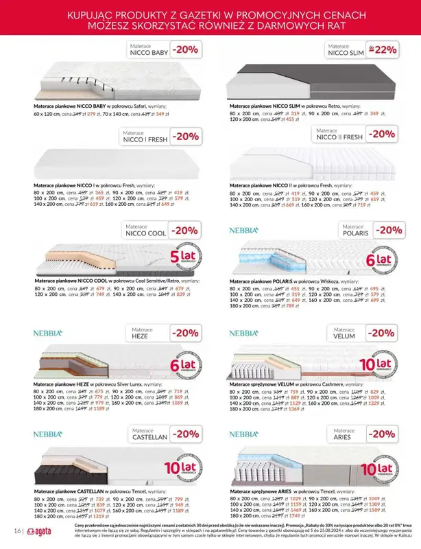 Salony Agata - gazetka promocyjna Gazetka od poniedziałku 05.08 do niedzieli 25.08 - strona 16