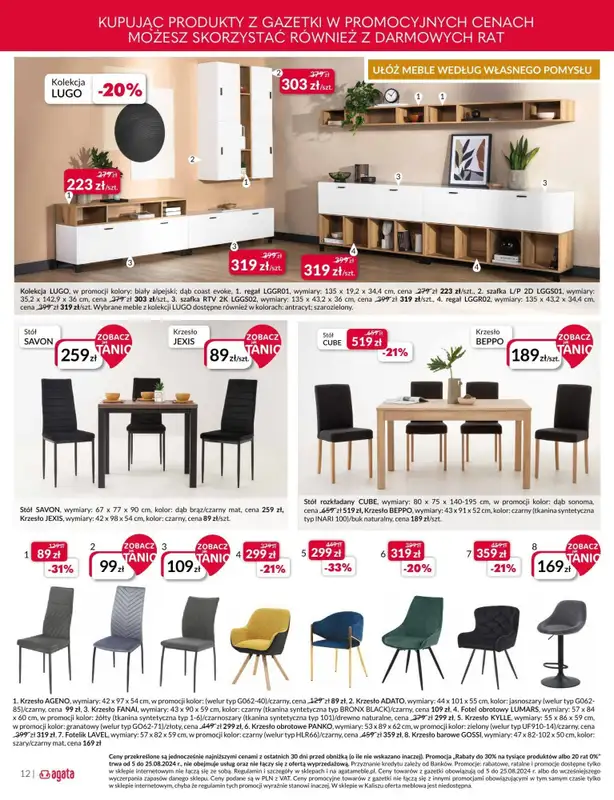 Salony Agata - gazetka promocyjna Gazetka od poniedziałku 05.08 do niedzieli 25.08 - strona 12