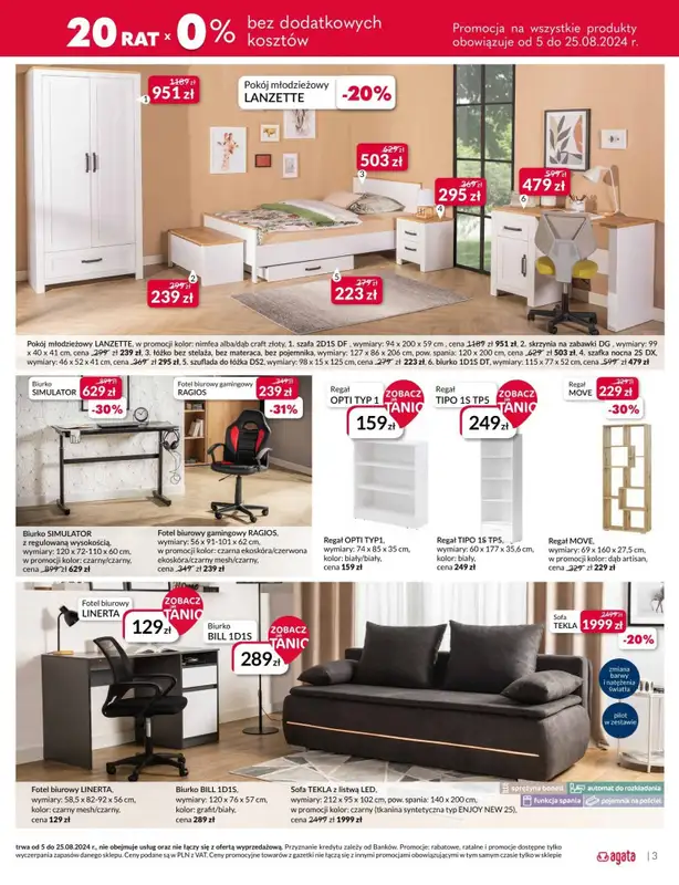 Salony Agata - gazetka promocyjna Gazetka od poniedziałku 05.08 do niedzieli 25.08 - strona 3