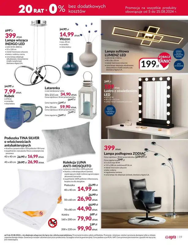 Salony Agata - gazetka promocyjna Gazetka od poniedziałku 05.08 do niedzieli 25.08 - strona 19