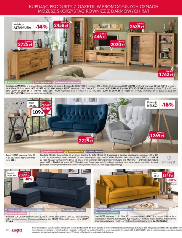 Salony Agata - gazetka promocyjna Gazetka od poniedziałku 05.08 do niedzieli 25.08 - strona 10