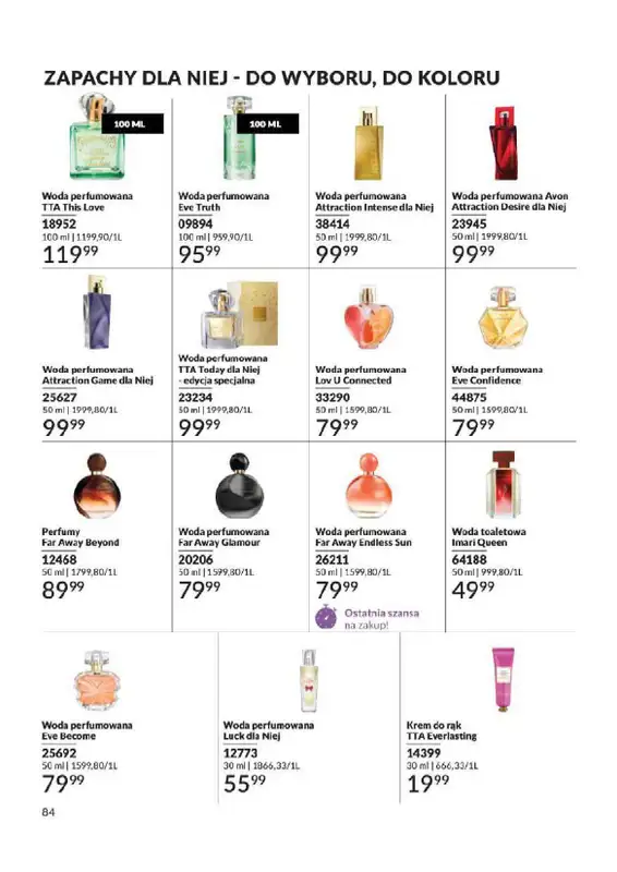AVON - gazetka promocyjna Katalog od wtorku 06.08 do soboty 31.08 - strona 84