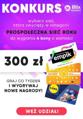 2024 KONKURS Blix Awards - gazetka promocyjna Prospołeczna sieć roku od wtorku 13.08 do soboty 31.08