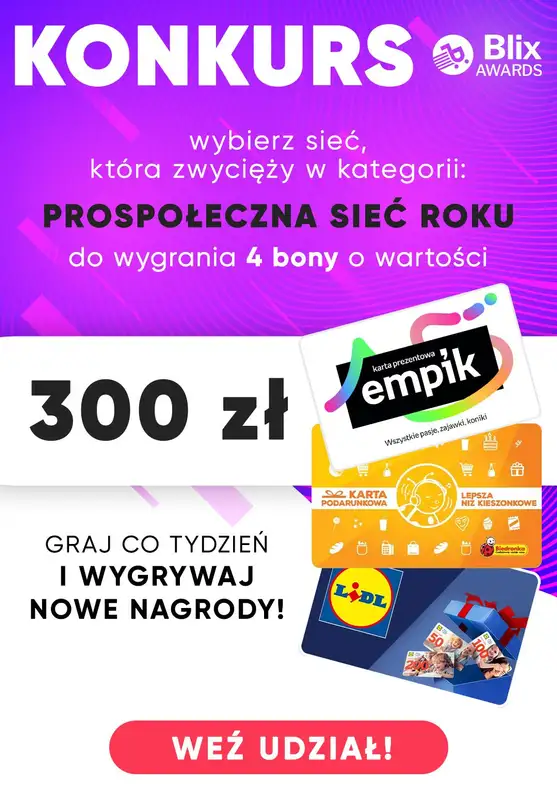 2024 KONKURS Blix Awards - gazetka promocyjna Prospołeczna sieć roku od wtorku 13.08 do soboty 31.08