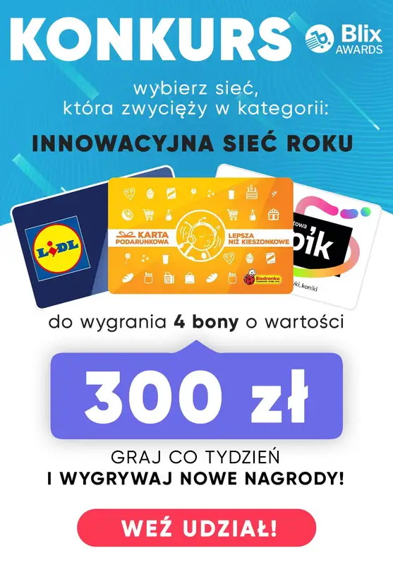 2024 KONKURS Blix Awards - gazetka promocyjna Innowacyjna sieć roku od wtorku 13.08 do soboty 31.08