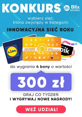 2024 KONKURS Blix Awards - gazetka promocyjna Innowacyjna sieć roku od wtorku 13.08 do soboty 31.08 2024 KONKURS Blix Awards - gazetka promocyjna Innowacyjna sieć roku od wtorku 13.08 do soboty 31.08