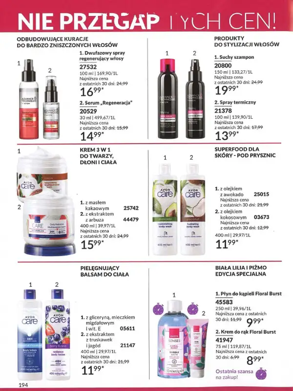 AVON - gazetka promocyjna Katalog wrzesień 2024 od soboty 31.08 do poniedziałku 30.09 - strona 194