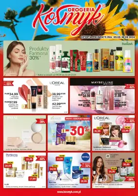 Drogeria Kosmyk - gazetka promocyjna Gazetka od poniedziałku 09.09 do poniedziałku 30.09 Drogeria Kosmyk - gazetka promocyjna Gazetka od poniedziałku 09.09 do poniedziałku 30.09
