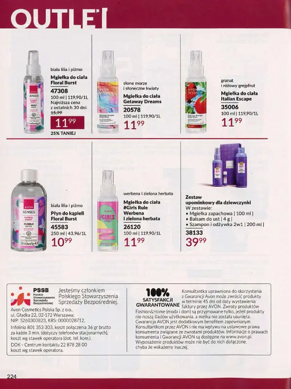 AVON - gazetka promocyjna Katalog październik 2024 od poniedziałku 30.09 do czwartku 31.10 - strona 224