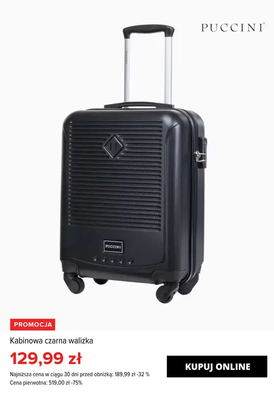 Puccini - gazetka promocyjna Walizki kabinowe od 99,99 zł od środy 11.09  - strona 8