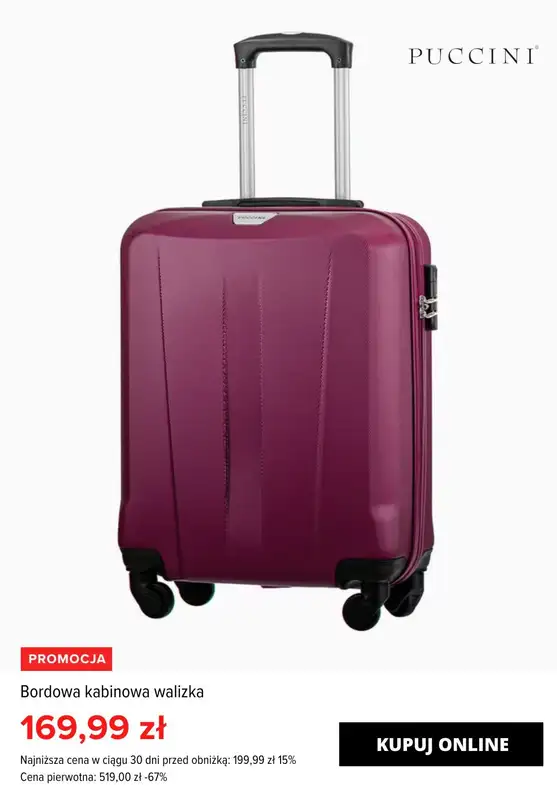 Puccini - gazetka promocyjna Walizki kabinowe od 99,99 zł od środy 11.09  - strona 5