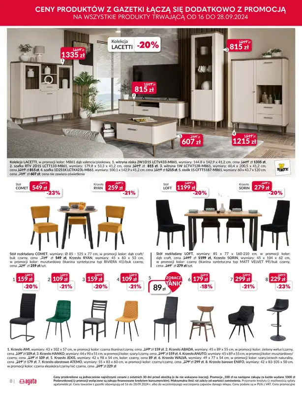 Salony Agata - gazetka promocyjna Gazetka od poniedziałku 16.09 do soboty 28.09 - strona 8