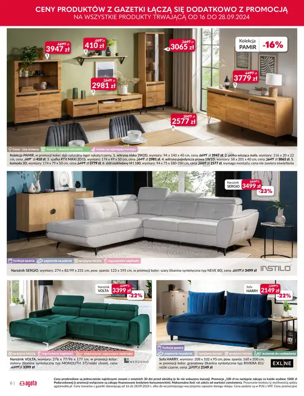 Salony Agata - gazetka promocyjna Gazetka od poniedziałku 16.09 do soboty 28.09 - strona 6