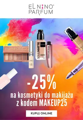 Elnino-Parfum - gazetka promocyjna -25% na kosmetyki do makijażu od środy 18.09 do wtorku 01.10
