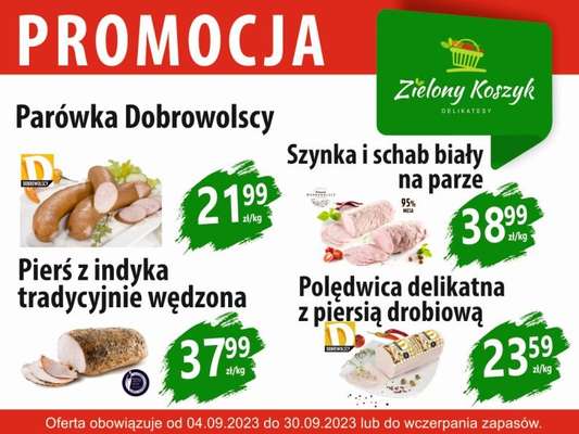 Zielony Koszyk - gazetka promocyjna Gazetka od poniedziałku 23.09 do poniedziałku 30.09