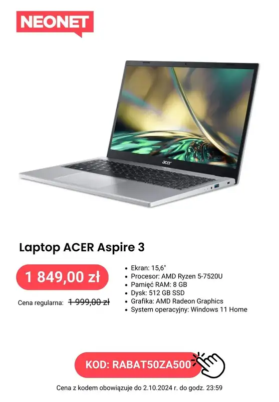 NEONET - gazetka promocyjna Zniżkobranie! -50 zł za każde wydane 500 zł od czwartku 26.09 do środy 02.10 - strona 6