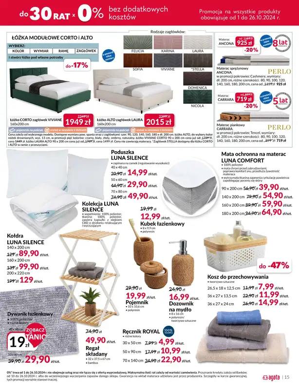 Salony Agata - gazetka promocyjna Gazetka od czwartku 10.10 do soboty 26.10 - strona 15