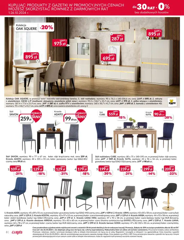 Salony Agata - gazetka promocyjna Gazetka od czwartku 10.10 do soboty 26.10 - strona 8