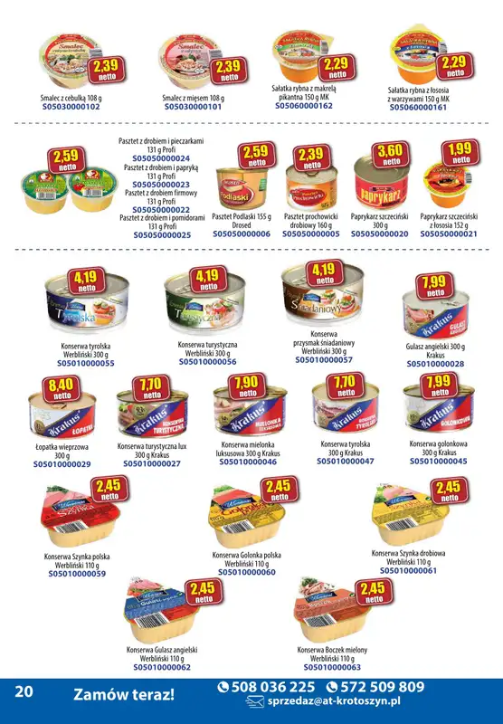 A-T - gazetka promocyjna Produkty spożywcze od wtorku 05.11 do czwartku 14.11 - strona 20