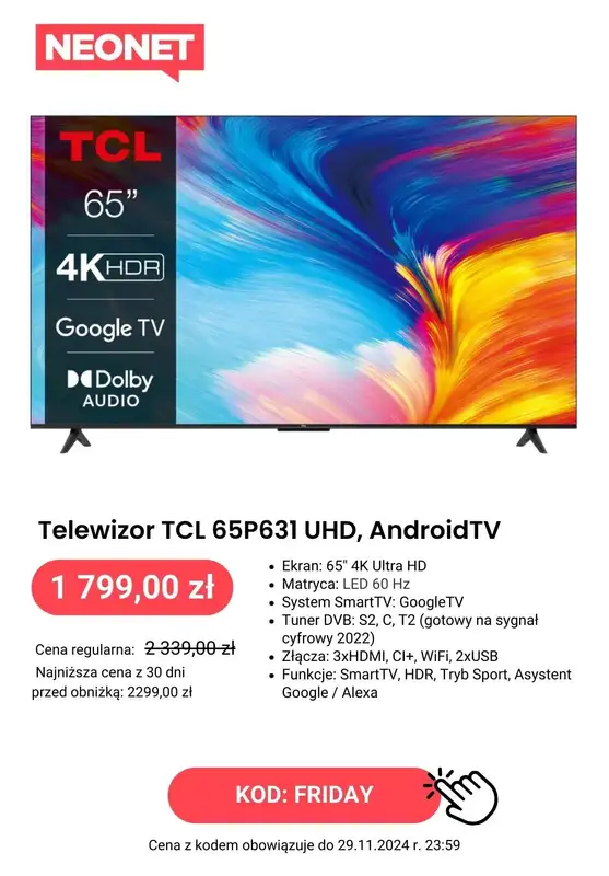 NEONET - gazetka promocyjna BLACK FRIDAY - Największe obniżki tego roku! od piątku 29.11 do piątku 29.11 - strona 4