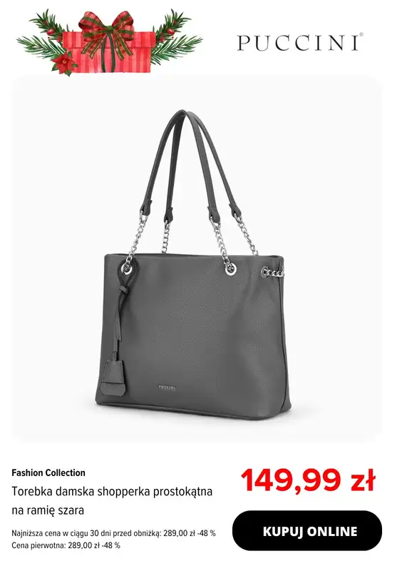 Puccini - gazetka promocyjna Damskie torebki do -60%! od piątku 29.11 do niedzieli 01.12 - strona 7